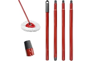 VEXRAN S'applique à Manche en acier inoxydable 4 sections pour balai Vileda, compatible avec Vileda Turbo Smart, EasyWring, serpillière, balai, manche de rechange réglable et gain de place