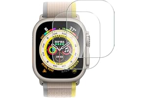 Natbok [2-pak ochraniaczy ekranu do Apple Watch Ultra 49 mm, twardość 9H, ultra odporna, odporna na odciski palców, bez pęcherzyków powietrza, przezroczyste szkło hartowane HD do Apple Watch Ultra 49 mm