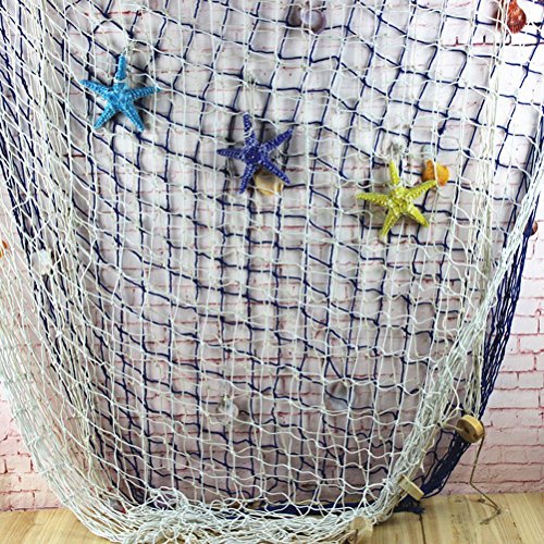 ROSENICE Nautischen Fischernetz Hängende Luau Partei Wand Dekoration (Beige) - 6