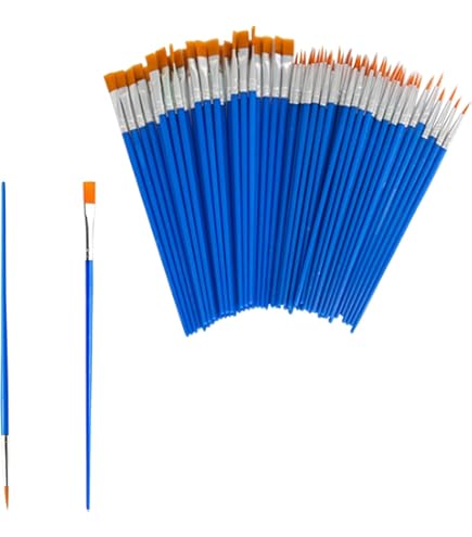 100 Pièces Pinceaux Peinture Aquarelle, Pinceau Maquette Paint Brush