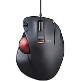 ELECOM Wired Thumb-Operated Trackball Mouse, 5-Button Function with Smooth Tracking, Precision Optical Gaming Sensor Red Ball