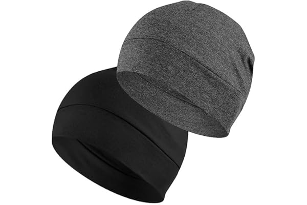 PAROPKAR 100% Cotton lycra Skull Caps Lightweight Beanie Sleep Hats Breathable Helmet Liner Cap Biking Cycling Cap for Unisex