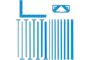 UNICRAFTALE Set di righelli flessibili in acrilico per rilegatura di libri, confezione da 18 pezzi, blu, strumento per scrapbooking, facile strumento per scrapbooking, righelli a forma di T per