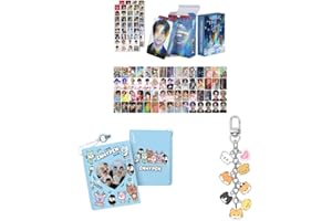 SCISSH Ensemble K-pop 60 cartes photo cartes postales, 64 autocollants, classeur porte-album livre, porte-clés anneau (ENHYPEN)