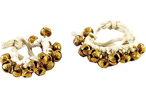 eSplanade Dance Ghungroo (15 + 15) Cadena de algodón Blanco Ghungroo | Bell, Ghungru 1 Line Hilo de algodón Blanco, Ghungroo 1 Line | Paijania | Pazeb | Danza clásica India kathak