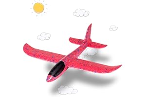 Highttoy Foam Airplane Toys for Kids, Hand Launched Glider Plane Toys for 3-12 Year Old Boys Girls Outdoor Gifts Aeroplane Aircraft Flying Toys for Girls Kids Teens Red