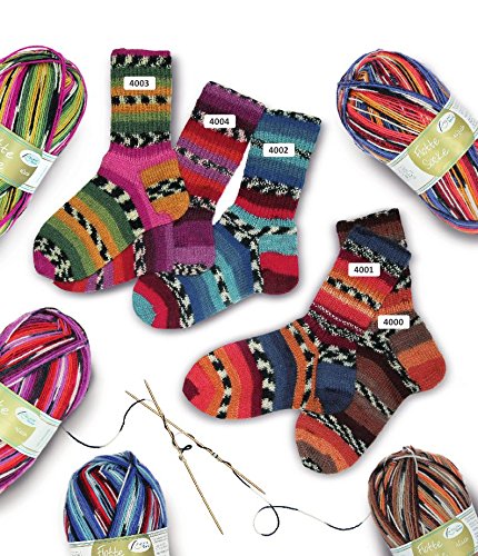 Neu 2017! 100g Flotte Socke Seide-Merino – Farbe: 4001 – ocker/ blau – Hochwertige, sehr weiche Sockenwolle mit Seide und Merino, aber trotzdem Waschmaschinenfest. - 2