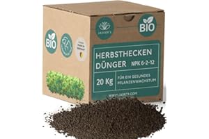 Bio Heckendünger Herbst 20 Kg - 100% Tierfreundlicher Pflanzendünger - Ideal als Dünger für Buchsbaum, Nadelbäume, Thuja Hecken - Viel Kalium & Magnesium für frischgrüne Blätter