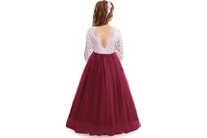 Odizli Robe de demoiselle d'honneur, en dentelle, dos nu, ligne A, en tulle, robe de mariage, première communion, fête, longue robe de soirée