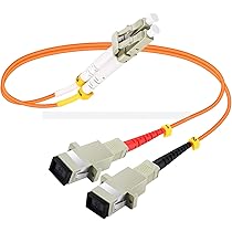 Cavo Fibra Ottica OM2 0,2m LC-LC Duplex 50/125 - Arancione, Corning, Plug And Play Per Reti Ethernet
