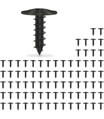 Tornillo De Chapa Cabeza Redonda Grande RLX Torx 4.2x19mm - Zinc Negro, NFE 25-655, Lote De 20 Unidades En Blíster