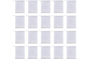 Tadipri Sac à Savon, Paquet De 20 Filets en Mousse, Filet Nettoyant pour Le Visage, Filet à Savon, Accessoires De Nettoyage pour Le Bain, pour Mousser Le Savon, Gommage Corporel (Couleur AléAtoire)