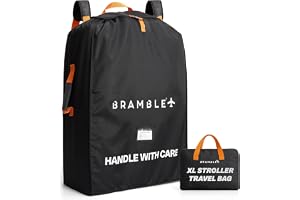 Bramble – Extra stor flygplansbarnvagn/barnvagn eller bilstol resväska för flygplan vattentät 120 x 60 cm, Svart, 120 x 60 x 60 cm, Barnvagnsväska