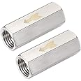 uxcell Nickel-Plated Copper One Way Air Check Valve G 1/4 Female Threaded Full Port Check Valve 2Pcs