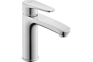 Duravit B.1 Waschtischarmatur, Größe M (Auslauf Höhe 110 mm), Wasserhahn Bad, Waschbecken Armatur mit Keramikkartusche, Chrom