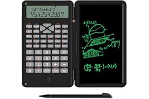 CLIUNT Scientific Calculator with Writing Tablet, 240 Function Professional Engineering Scientific Calculator, 2-Line LCD Display - Suitable for Secondary School Students, Teachers and Business