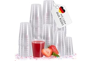 Vivaloo Schnapsgläser 2cl (20 ml) 100 Stück - Wiederverwendbare Shotgläser aus Plastik BPA-frei - Spülmaschinengeeignet mit Eichstrich - Shot Gläser und Becher