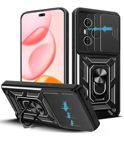 SEAHAI Hülle Für Honor 400 Lite 5G – Stoßfest, Mit Verschiebbarer Kameraabdeckung & Magnet-Ständer, Blau