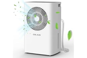 COLAZE Luftentfeuchter 12L in 24h, Kompressor-Typ Entfeuchtungsleistung–Automatischer Entfeuchter für Home Keller Schlafzimmer Badezimmer bis 120m³ (~20 m²), Digitalanzeige,Ablaufschlauch