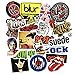 Price comparison product image jaglo 50pcs Rock Music U2 Tongue Linkin Park KISS MUSE Dead Kennedys The Who Jazz Radio Blur AC DC The Beatles Iron Maiden John lennon The Who Green Day Car Sticker Laptop Skateboard Guitar Decals