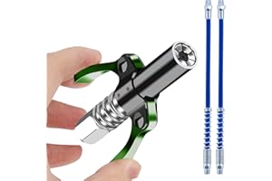 UENNM Pistola de Grasa Manual, Pistolas de Engrase, 10000 PSI Acoplamiento de Pistola de Grasa con 30cm Manguera Flexible, Boquilla de Engrase de Cierre Acoplamiento Automático con manguera de 2 x 30 cm