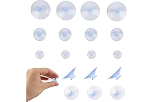 ONSOLO Clear Suction Cups Reusable Plastic Suction Pads Reusable 20-30-45mm Extra Strong Adhesive Window Glass Suction with Durable Waterproof Holder for Kitchen Bathroom Towels Toilet Roll Toy (12 Pcs)