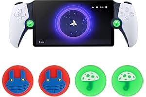 Olycism Antypoślizgowe nakładki na kciuki z miękkiego silikonu do PlayStation Portal, silikonowe nakładki na joystick z PlayStation 5 Portal Controller Cover Case do PS5, 2 pary (4 sztuki)