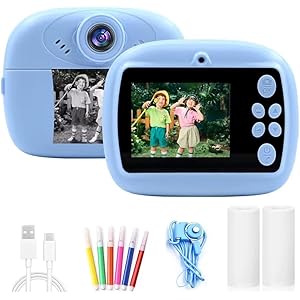 Kalpana's Instant Print Camera for Kids with 1080P HD Video, 48MP Dual Selfie Lens, Bluetooth & App Control, Digital Photo Printer for Boys & Girls