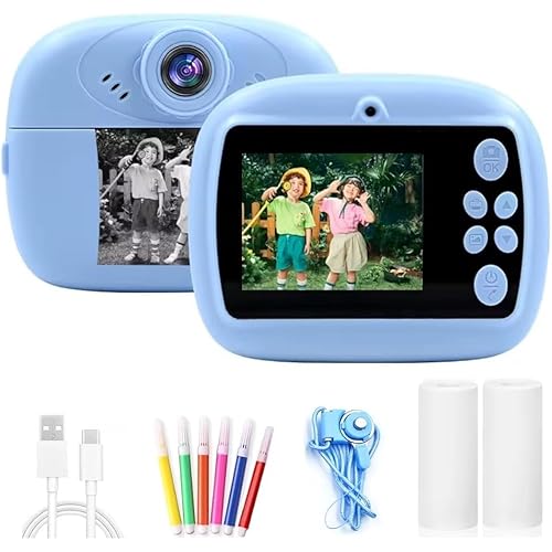 Kalpana\'s Instant Print Camera for Kids with 1080P HD Video, 48MP Dual Selfie Lens, Bluetooth & App Control, Digital Photo Printer for Boys & Girls