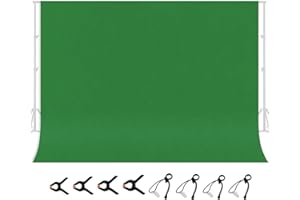 jiuzcare Green Screen Backdrop Photography Background 3 x 2 m - Foldable Green Screen Polyester with 4 Background Clips 4 Spring Clips for Streaming Photo Studio Video