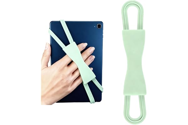 BosuLai Support de Dragonne Confortable pour 4,7-8" Pouces eReaders, Support de Liseuse en Silicone, Supports à Main Léger et Sécurisé pour Lire au Lit, Compatible avec Tablette(Matcha)