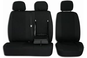 OKOIUM Texmar - Fundas de Asiento de Coche para Peugeot Boxer, Citroen Jumper/Relay, FIAT DUCATO 2006-2018, 2-1, Conductor EN EL Lado Izquierdo, Color Negro, a Medida, 2+1