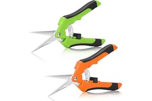 Chilymes 2 Stücke Gartenschere - Baumschere Ergonomisches Rebenschere - Schnittschere mit Edelstahlklinge für Zweige, Blumen, Rosen, Früchte, Pflanzen, Bonsai,Einfach zu Verwenden (2PCS, Plastic)