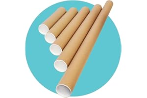 Triplast 2 x A0 Postal Tubes with End Caps (885x45mm | 35x1.8inch) - Cardboard Tube Mailers for Packing, Storing & Shipping Posters, Charts, Blueprints, Maps, Artwork & Other Rolled Documents