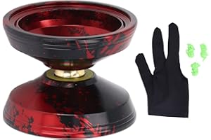 LIZEALUCKY Professional Unresponsive Yoyo for Kids Adults Magic Yoyo Overload Non Responsive Yo-yo, NOT for Beginners, Aluminum Alloy Yo Yo with Glove and 3 Yoyo Strings(Red)