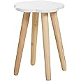 Haus Projekt Children Large Stool, Kids Cloud Shaped Stool, White Solid Wooden Stool, Bed Side Table for Bedroom, Cute Kid Room Decor Stool, Scandi Style Small Side Table, Plant Stand/Plant Pot Holder