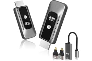 TOUYINGER Wireless HDMI Transmitter and Receiver, 1080P HDMI Wireless Hdmi Ohne Kabel für Streaming von Video Audio, 2.4/5G HDMI Funkübertragung für Laptop/PC/Kamera zum Monitor/Projektor/TV