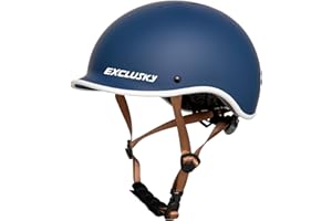 Exclusky Casco Bici Uomo Casco Monopattino Elettrico Adulti Casco Bici Donna Casco Scooter Uomo Donna Casco Vintage per Urban Strada (56-61cm)