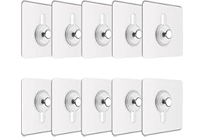 JIALTO 10 Pcs Self Adhesive Wall Hooks - Heavy Duty Transparent Hook for Photo Frames, Wall Clocks, Keys - No Damage, Easy Installation