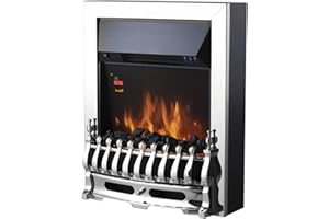 Warmlite WL45048 Whitby 2kW LED Electric Fire Inset with Remote Control, 2000W, Chrome