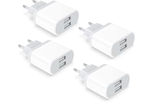 4-Pack USB Charger, 2.1A/5V Power Supply for iPhone 11 XS XR X 8 7 6 6S Plus 14 13 12 Samsung, Adapter Charger Plug Power Plug Charging Plug Quick Charging Power Adapter Socket Adapter Nisiyama
