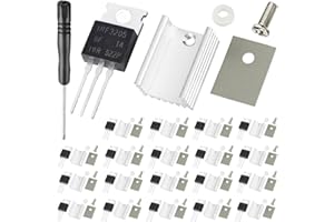 DAOKAI IRF3205 3205 Transistor Mosfet 55V 110A Transistor MOSFETS de puissance canal N TO-220 avec kits de montage de tournevis pour dissipateur thermique en aluminium, pour bricolage (20 pièces)