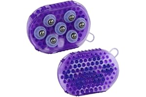 DOBLIT Horse & Pony Grooming Mitt, Dual Sided Massage & Curry Comb Glove, Horse Hair Brush Cleaning and Massager (Purple)