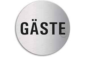 ‎OFFORM DESIGN Schild - Gäste | Türschild aus Edelstahl Ø 60 mm selbstklebend Ofform Design Nr.7076