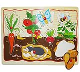 1 BRETT _ Steckpuzzle mit Griffen – “ Tiere / Fahrzeuge oder Früchte “ – aus Holz – großes Holzpuzzle / Einlegepuzzle – Griff Legespiel – Rahmenpuzzle / Kinderpuzzle – Tierpuzzle / Motorikspiel – Motorik – Puzzle – für Kinder / Mädchen Jungen – Kinderpuzzle - 5