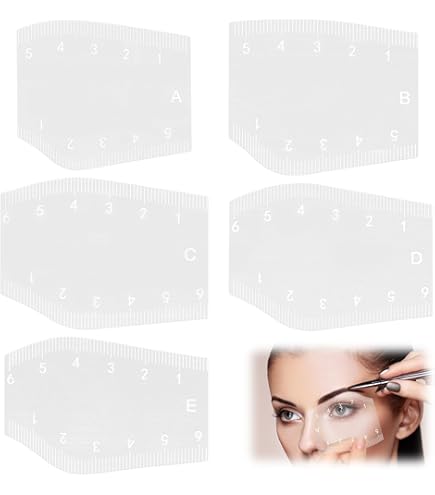 Set Stencil Per Sopracciglia 5 Pezzi - Righelli Flessibili Per Mappatura Precisa, Riutilizzabili, Per Professionisti