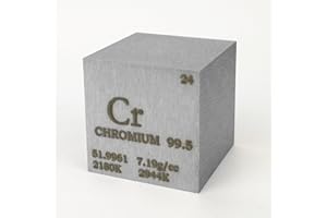 CHINAIUM 25.4mm Chrome Metal Cube 4oz 99.5% Engraved Periodic Table