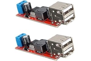 ZKEESHOP Zkee Shop 2PCS Dual USB Output DC-DC 12V/24V to 5V 3A Step Down Power Module Converter 6V-40V 150KHZ Electric Modules Board