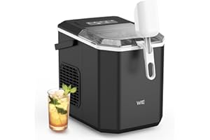 WIE Machine à Glaçons 12kg/24h - Silencieuse, Autonettoyante et Portable Avec Pelle à Glaçons - Pour Maison, Cuisine, Camping