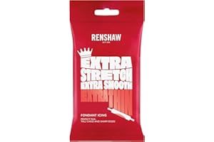 Renshaw Red Extra Stretch, Smooth & Thin Fondant Icing, 1 kg (Pack of 1) - Ready to Roll Icing for Cakes